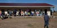People quuieing to casting their votes at Hoita senior primary school in Sterkspruit on 01 November 2021,People are voting in the local government elections.Photo:Felix Dlangamandla/Daily Maverick