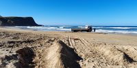 On the Wild Coast of the old Transkei, I witnessed several trucks collecting sand at one of the otherwise unspoilt beaches. Word on the street is that it started taking place on the beach in the photo after the local headman started demanding money from those gathering sand at another illegal sand mine in the area. Sand mining goes completely unchecked, thanks in large part to the widespread poverty of the community and a lack of any meaningful regulation.  Image: Tim Gaunt Guiding