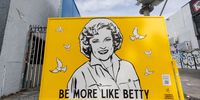 LOS ANGELES, CALIFORNIA - JANUARY 12: A view of the Betty White mural "Be More Like Betty" on Melrose Avenue on January 12, 2022 in Los Angeles, California. (Photo by Emma McIntyre/Getty Images)