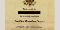 A training certificate issued to an RRT commando who underwent the CIA-organised Rendition Operations Course in 2004.