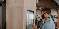 Inside, to eliminate human contact, you can place your order on a touch screen. Sanitising wipes are provided, and there’s a card machine to tap. (Photo: Royal Creatives)