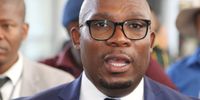 Western Cape Provincial Minister of Transport and Public Works Bonginkosi Madikizela addressed the media on Thursday morning addressing the arson attack at Cape Town Central Station on 27 November 2019. (Photo: Tessa Knight)<br>
