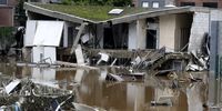 epa09349122 A general view over destruction after the floodings in Pepinster, Belgium, 16 July 2021. Heavy rainfall has caused widespread damage and flooding in parts of Belgium and adjacent regions.  EPA-EFE/STEPHANIE LECOCQ