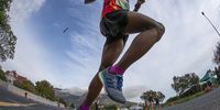 Athletes compete in the Cape Town Marathon on 15 September 2019. (Photo: EPA-EFE / Nic Bothma)