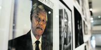 A portrait of Nelson Mandela hangs on display as part of the exhibition. Johannesburg, 9 November 2022.<br>Photo: Shiraaz Mohamed.