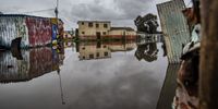 Recent heavy rains caused flooding in Nyanga, Cape Town. (Photo: Brenton Geach)
