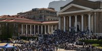 University of Cape Town (UCT) students gather during a campus meeting on November 01, 2017 in Cape Town, South Africa. More than 1 000 students gathered at the Jameson Plaza to discuss issues of free education. (Photo by Gallo Images / Netwerk24 / Jaco Marais)