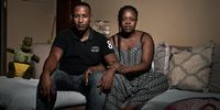 Teddy and Tebogo Ntjana at home in Midrand, Johannesburg. They lost their second daughter to listeriosis, Tebogo and Teddy are still searching for closure. (Photo: Thom Pierce)