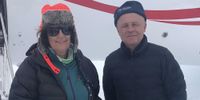 South African environment minister Barbara Creecy and French polar ambassador Olivier Poivre d’Arvor in Queen Maud Land, East Antarctica, this week. (Photo: Ambassador Olivier Poivre d’Arvor, Facebook)
