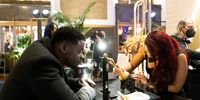 LOS ANGELES, CALIFORNIA – APRIL 25: (EDITORIAL USE ONLY) In this handout photo provided by A.M.P.A.S., Daniel Kaluuya gets the Oscar for Best Actor in a Supporting Role engraved backstage during the 93rd Annual Academy Awards at Union Station on April 25, 2021 in Los Angeles, California. (Photo by Matt Sayles/A.M.P.A.S. via Getty Images)