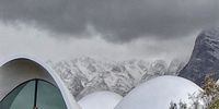 The Bosjes Chapel with a backdrop of snow-capped peaks. Photographer: Petru Wiese