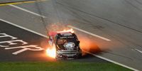 DAYTONA BEACH, FL - FEBRUARY 16:  Jennifer Jo Cobb, driver of the #10 Think Reality Chevrolet, wrecks during the NASCAR Camping World Truck Series NextEra Energy Resources 250 at Daytona International Speedway on February 16, 2018 in Daytona Beach, Florida.  (Photo by Robert Laberge/Getty Images)
