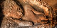 Sleeping Buddha in the Ajanta Caves in Maharashtra. Image: Don Pinnock