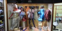 Modern fashion displays using ostrich feathers – politician Helen Zille in the line-up at the CP Nel Museum.<br>