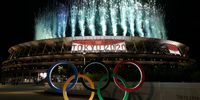 TOKYO, JAPAN - JULY 23: A general view outside the stadium as fireworks are let off during the Opening Ceremony of the Tokyo 2020 Olympic Games at Olympic Stadium on July 23, 2021 in Tokyo, Japan. (Photo by Lintao Zhang/Getty Images)