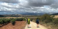 Fellow Pilgrims hiking through beautiful hamlets and winelands on the road between Puente la Reina and Estella, 27 August 2023. (Photo: Pauli van Wyk)