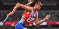 Sydney McLaughlin of Team United States competes in the Women’s 4 x 400m relay final on day 15 of the Tokyo 2020 Olympic Games on 6 August 2021. (Photo: Christian Petersen / Getty Images)