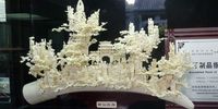 Legal ivory for sale in China. Its authentication certificate  is on display.