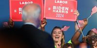 Supporters cheer as US President Joe Biden addresses union workers on 17 June 2023 in Philadelphia, Pennsylvania. (Photo: Mark Makela / Getty Images)