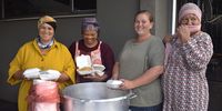Vrededorp's Pickle Foundation soup kitchen members. From left: Aunty Yola Minnaar, Alida Rehr, Tarryn Roodt and Fatima Temmers. (Photo: Michelle Banda)