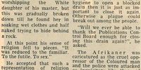 An article from Cape Times, 1 February 1974. "Brink novel 'inspired by the Devil'". Image: Supplied by Anthony Akerman