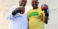 06/04/2022 <br>Former Lightwight Champion, Dingaan Thobela and former Mentor and Coach Norman Hlabane at the CWJ Sports Club in Central Western Jabavu, Soweto.<br>Picture: Nhlanhla Phillips.