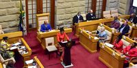 Minister in the Presidency, Khumbudzo Ntshavheni, presents the State Security Agency budget policy statement to the National Assembly of Parliament on 19 May, 2023. (Photo: GCIS)