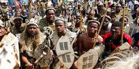 Zulu warriors at the funeral memorial of King Goodwill Zwelithini KaBhekuzulu on 18 March 2021 in Nongoma. (Photo: Gallo Images / Darren Stewart)