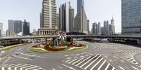 An empty thoroughfare in the Lujiazui Financial District in Shanghai, China, on Wednesday, March 23, 2022. China's worst Covid outbreak in more than two years continues to fester, with daily infections nearing 5,000 today. Photographer: Qilai Shen/Bloomberg via Getty Images