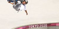 TOKYO, JAPAN - AUGUST 05: Ayumu Hirano of Team Japan competes during the Men's Skateboarding Park Preliminary Heat 4 on day thirteen of the Tokyo 2020 Olympic Games at Ariake Urban Sports Park on August 05, 2021 in Tokyo, Japan. (Photo by Ezra Shaw/Getty Images)
