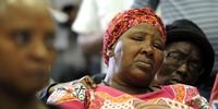 Bertha Molefe, who lost her daughter, in agony during the media briefing by the Health Ombudsman to announce the final report on the Life Esidimeni psychiatric patients’ deaths on 1 February 2017 in Pretoria. (Photo: Gallo Images / Beeld / Felix Dlangamandla)