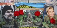 Flowers are placed next to the pictures of deceased members of PMC Wagner at a makeshift memorial to the group in downtown Moscow, Russia, 24 February 2025. On 24 February 2022, Russian troops entered Ukrainian territory in what the Russian president declared a 'special military operation', starting an armed conflict that has provoked destruction and a humanitarian crisis.  EPA-EFE/YURI KOCHETKOV