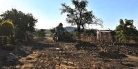 A grader at work in Muyexe after workers were forced to down tools as part of the Covid-19 lockdown. Not much has been achieved since the Comprehensive Rural Development Programme was introduced at the village in 2009. (Photo: Lucas Ledwaba / Mukurukuru Media)