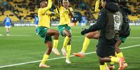 Thembi Kgatlana of South Africa celebrates with teammates after scoring her team's third goal during their Fifa Women's World Cup 2023 Group G match against Italy at Wellington Regional Stadium on 2 August, 2023 in Wellington, New Zealand. (Photo: Lars Baron/Getty Images)