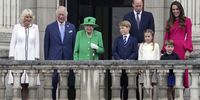 (L-R) Camilla, Duchess of Cambridge, Prince Charles, Prince of Wales, Queen Elizabeth II, Prince George of Cambridge, Prince William, Duke of Cambridge, Princess Charlotte of Cambridge, Prince Louis of Cambridge and Catherine, Duchess of Cambridge stand on the balcony of Buckingham Palace during the Platinum Jubilee Pageant on 5 June 2022 in London, England. The Platinum Jubilee of Elizabeth II was celebrated from 2 June to June 2022, in the UK and Commonwealth to mark the 70th anniversary of the accession of Queen Elizabeth II on 6 February 1952.  (Photo: Jonathan Brady - WPA Pool/Getty Images)