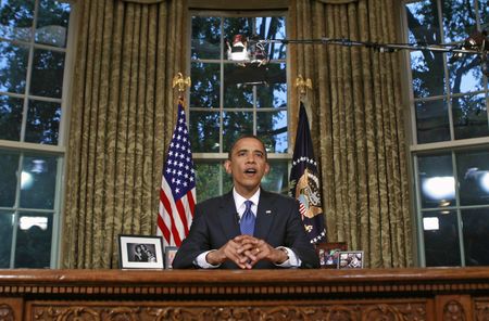 From the Oval Office, Obama pours water on troubled oil