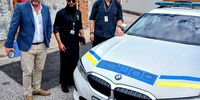 DA mayoral candidate Retief Odendaal and DA MP Yusuf Cassim accompanied Ian Cameron on his visit to Nelson Mandela Bay's Flying Squad. This BMW, one of the unit's high-performance vehicles, came back from repairs and broke down again the following day. (Photo: Riaan Marais)