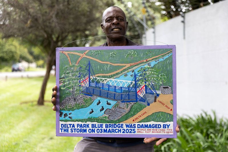Joburg artist’s finds inspiration in storm-battered Blue Bridge