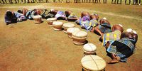 A women’s dance performs the ho-luvha traditional Venda greeting during the Radzambo Cultural Foundation Traditional Dancing Competition 2018 in Ha-Makhuvha in the Vhembe district of Limpopo. (Photo: Lucas Ledwaba)