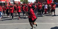 Women of the EFF march through the streets of Johannesburg to the Constitutional Court. Photo: Chanel Retief