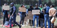 Protesters at briefs the media on next steps to stop the National Health Insurance (NHI) Bill outside Union Buildings on May 15, 2024 in Pretoria, South Africa. This comes after President Cyril Ramaphosa publicly signed into law the National Health Insurance (NHI) Bill.  (Photo: Gallo Images / Lefty Shivambu)