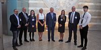 Prince Charles meets staff and students from Newent and Wyedean, two schools involved in the Cyber Schools Hub programme, at the headquarters of GCHQ in Cheltenham, 13 July 2019. (Photo: GCHQ)