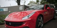A red Ferrari belonging to Edwin Sodi and his company Blackhead Consulting after it was attached 6 October 2020 Bryanston. The car form part of assets worth millions of rands.<br>Photo / Shiraaz Mohamed