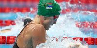 TOKYO, JAPAN - JULY 29: Kaylene Corbett of Team South Africa competes in the Women's 200m Breaststroke Semifinal on day six of the Tokyo 2020 Olympic Games at Tokyo Aquatics Centre on July 29, 2021 in Tokyo, Japan. (Photo by Clive Rose/Getty Images)