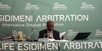 Former Deputy Chief Justice Dikgang Moseneke at the Life Esidimeni arbitration hearings in 2018. (Photo: Joyrene Kramer)