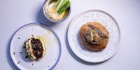 Eliopita, Cream Of The Crop halloumi, cucumber and tashi. (Photo: Jan Ras Photography)