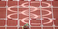 TOKYO, JAPAN - AUGUST 01: Yanique Thompson of Team Jamaica competes during the Women's 100 metre Hurdles Semi-Final on day nine of the Tokyo 2020 Olympic Games at Olympic Stadium on August 01, 2021 in Tokyo, Japan. (Photo by David Ramos/Getty Images)