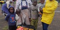 Food is delivered to Qebedu, Lusikisiki, where the SA Harvest team brought welcome relief to a<br>grandmother looking after her grandchildren. (Photo: SA Harvest)