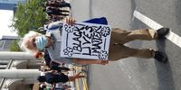 Possibly the oldest BLM supporter at the Juneteenth march (NYC, 19 June 2020, pic An Wentzel)