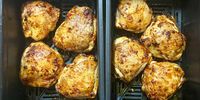 Peri-peri chicken thighs snug in twin air fryer baskets. (Photo: Tony Jackman)<br>